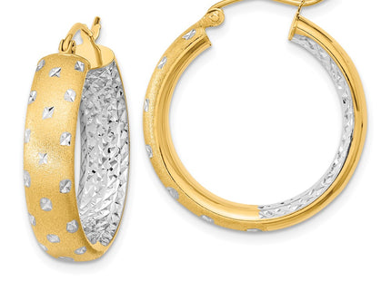14k Yellow & Rhodium Earrings Style TF1046TT - Classique Jewelry Inc.