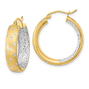 14k Yellow & Rhodium Earrings Style TF1046TT - Classique Jewelry Inc.