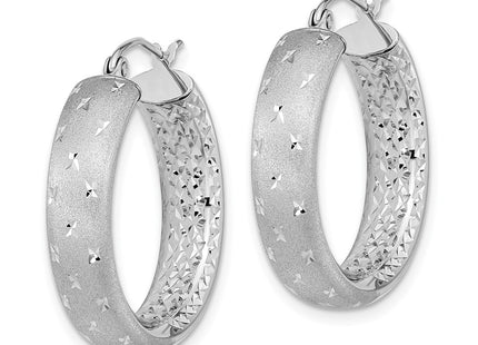 14K white gold hoop earrings, alternate view