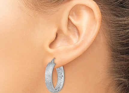14K white gold hoop earrings, another view