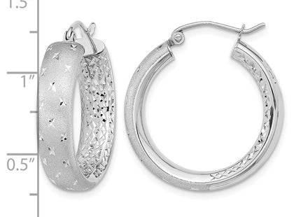 14K white gold hoop earrings, further view