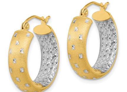 14K white gold hoop earrings, alternate view