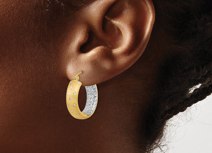 14K white gold hoop earrings, another view