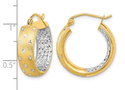 14K white gold hoop earrings, further view