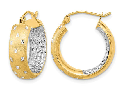 14K white gold hoop earrings