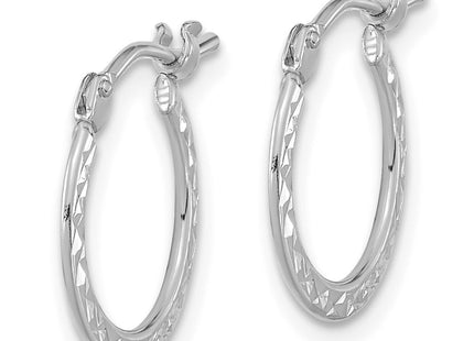 14K white gold hoop earrings, alternate view