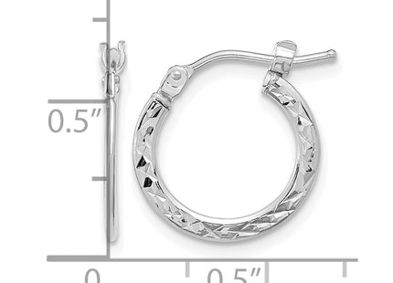14K white gold hoop earrings, further view