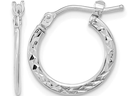 14K white gold hoop earrings