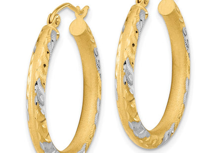 14K white gold hoop earrings, alternate view
