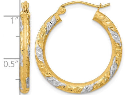 14K white gold hoop earrings, further view
