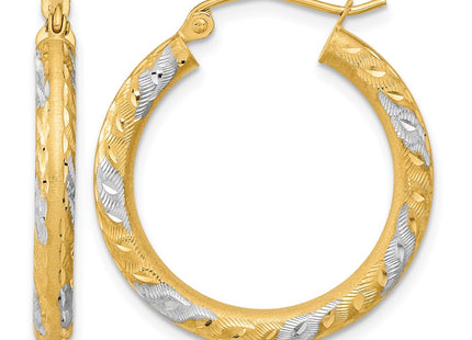 14K white gold hoop earrings