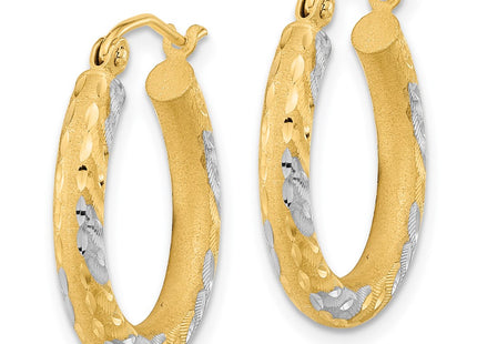 14k Yellow & Rhodium Earrings Style TF1055 - Classique Jewelry Inc.