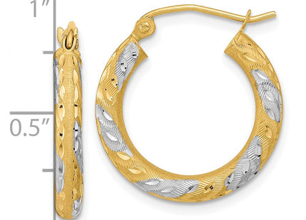14k Yellow & Rhodium Earrings Style TF1055 - Classique Jewelry Inc.