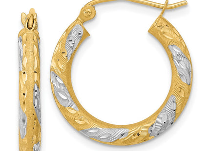 14k Yellow & Rhodium Earrings Style TF1055 - Classique Jewelry Inc.