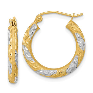 14k Yellow & Rhodium Earrings Style TF1055 - Classique Jewelry Inc.