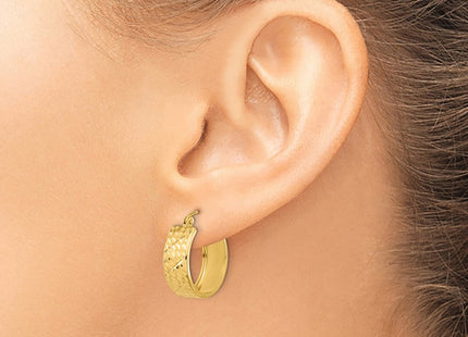 14K gold hoop earrings, another view