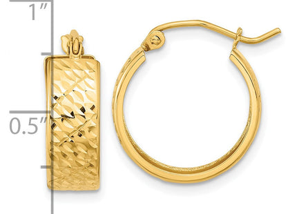 14K gold hoop earrings, further view