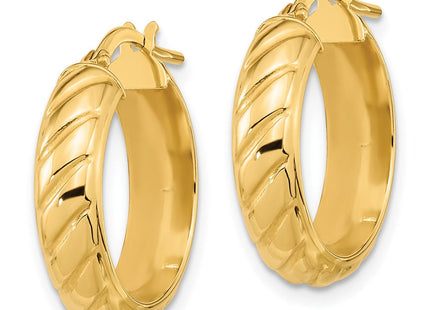 14k Polished Fancy Hoops (Style TF1074)