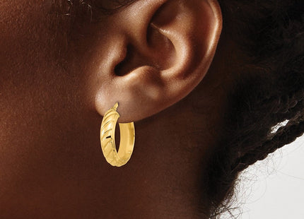 14k Polished Fancy Hoops (Style TF1074)