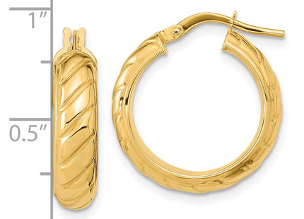 14k Polished Fancy Hoops (Style TF1074)