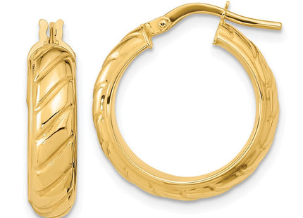 14k Polished Fancy Hoops (Style TF1074)