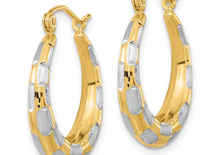 14k Yellow & Rhodium Earrings Style TF1084 - Classique Jewelry Inc.