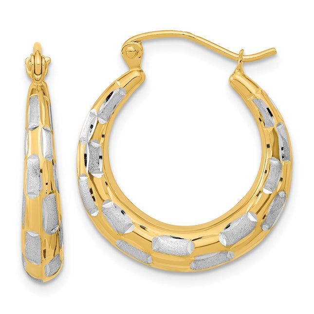 14k Yellow & Rhodium Earrings Style TF1084 - Classique Jewelry Inc.