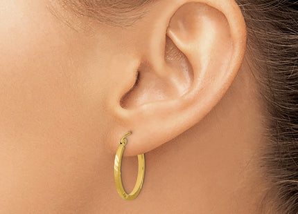 14K gold hoop earrings, another view