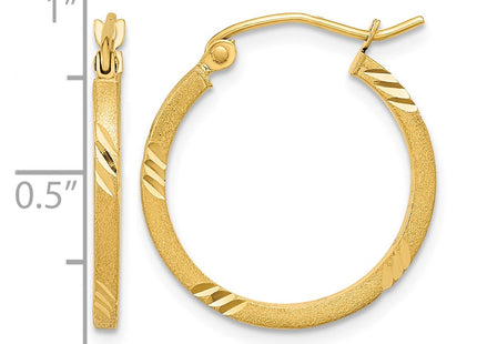 14K gold hoop earrings, further view