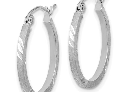 14K white gold hoop earrings, alternate view