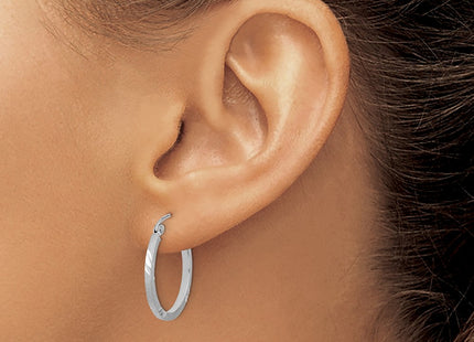 14K white gold hoop earrings, another view
