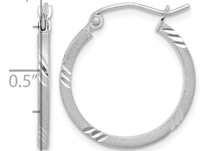14K white gold hoop earrings, further view