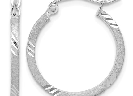 14K white gold hoop earrings
