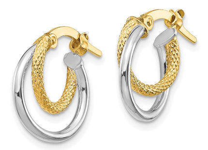 14k Two-tone Earrings Style TF1099TT - Classique Jewelry Inc.