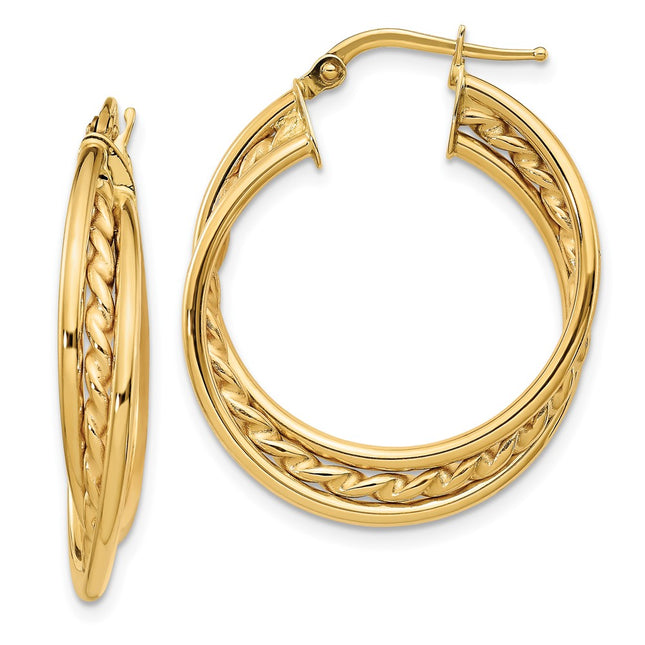 14k Yellow Gold Earrings Style TF1108 - Classique Jewelry Inc.