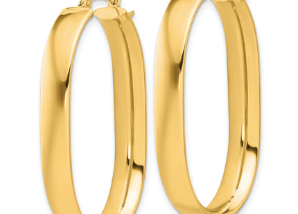 14K Polished Oval Hoop Earrings, 31 x 5.75mm
