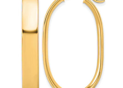 14K Polished Oval Hoop Earrings, 31 x 5.75mm