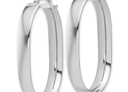 14K white gold oval hoop earrings, alternate view