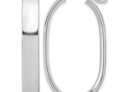 14K white gold oval hoop earrings
