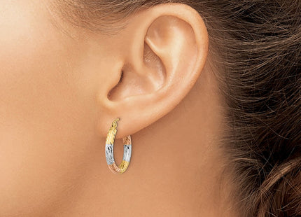 14k Yellow & Rhodium Earrings Style TF1134 - Classique Jewelry Inc.