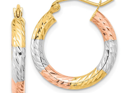 14k Yellow & Rhodium Earrings Style TF1134 - Classique Jewelry Inc.
