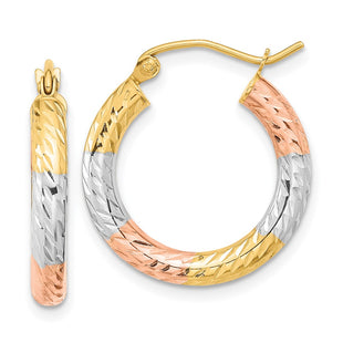 14k Yellow & Rhodium Earrings Style TF1134 - Classique Jewelry Inc.