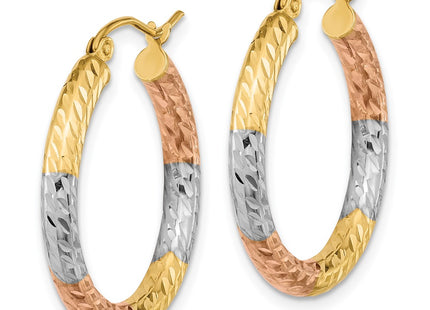 14K gold hoop earrings, alternate view