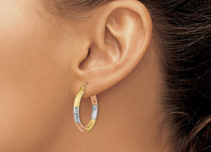 14K gold hoop earrings, another view