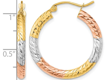 14K gold hoop earrings, further view