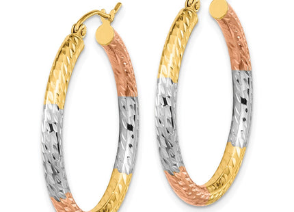 14K gold hoop earrings, alternate view