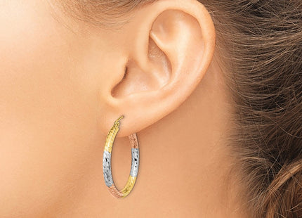 14K gold hoop earrings, another view