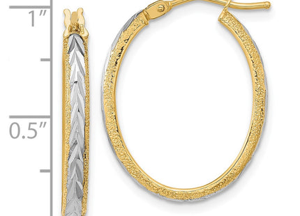 14k Yellow & Rhodium Earrings Style TF1140 - Classique Jewelry Inc.