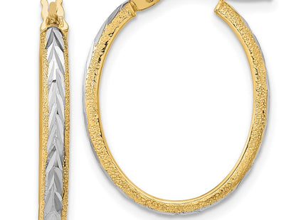 14k Yellow & Rhodium Earrings Style TF1140 - Classique Jewelry Inc.