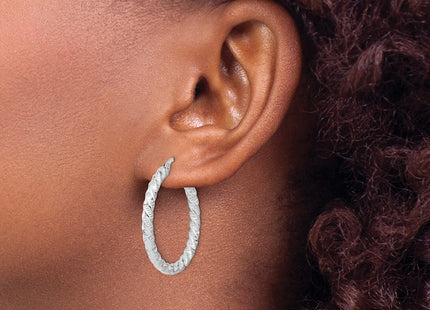 14K white gold hoop earrings, another view